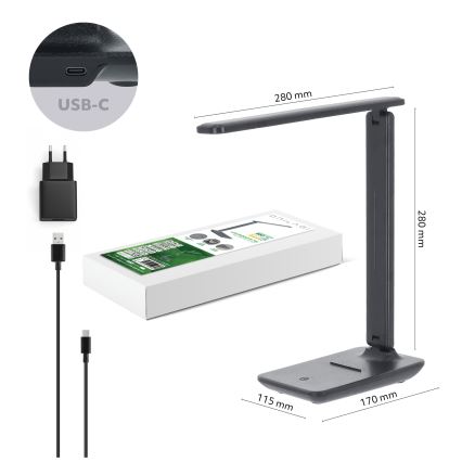 Brilagi -LED Lampă de birou LED dimabilă MODO LED/7W/230V 3000/4000/6500K antracit