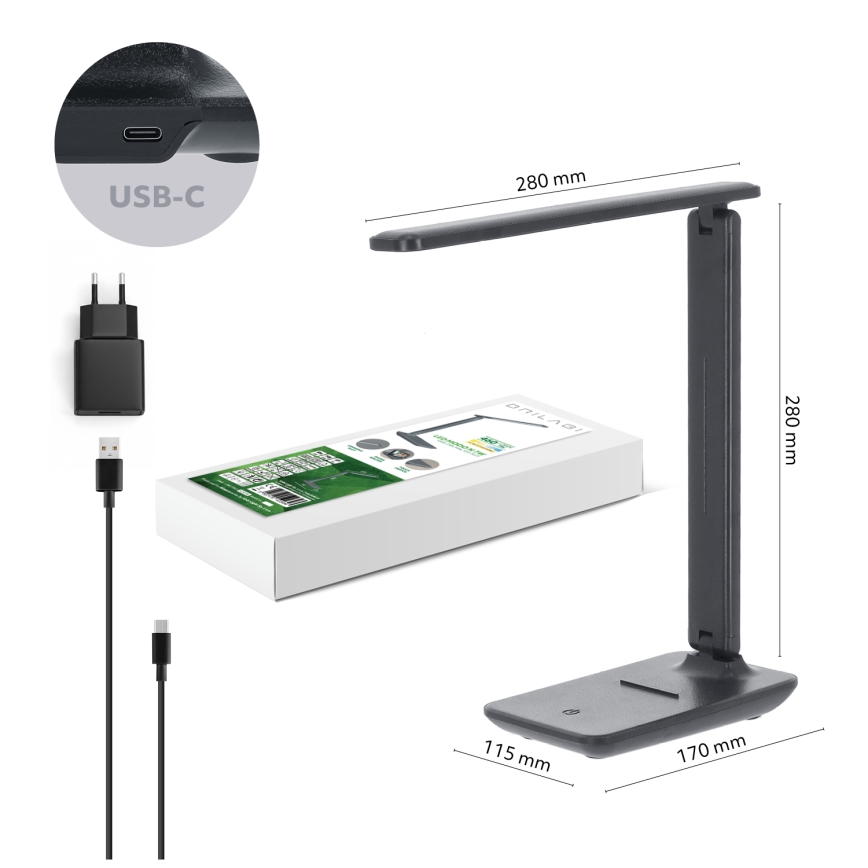 BRILAGI -LED Lampă de birou LED dimabilă MODO LED/7W/230V 3000/4000/6500K antracit