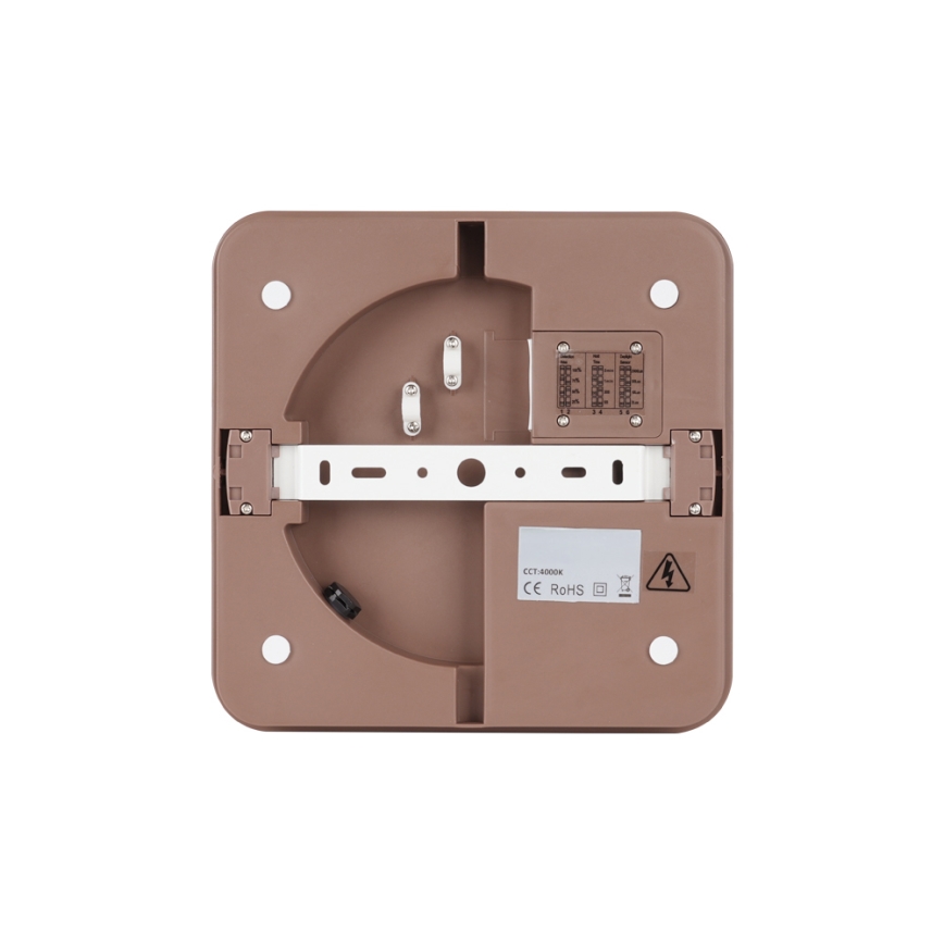 Brilagi - Plafonieră LED de exterior cu senzor BENE LED/18W/230V 21,5x21,5 cm maro IP54