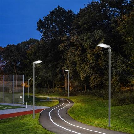 Brilagi - Lampă stradală LED de exterior, cu stâlp și articulație, 3 m, URBANLIGHT LED/100W/230V, gri, IP65