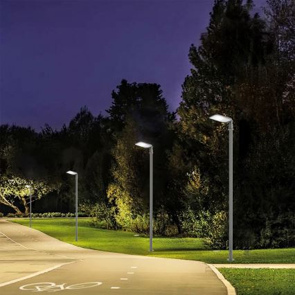 Brilagi - Lampă stradală LED de exterior, cu stâlp și articulație, 3 m, URBANLIGHT LED/100W/230V, gri, IP65