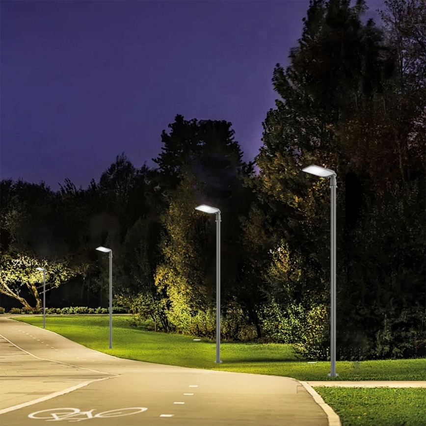 Brilagi - Lampă stradală LED de exterior, cu stâlp și articulație, 3 m, URBANLIGHT LED/100W/230V, gri, IP65