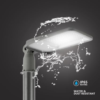 Brilagi - Lampă stradală LED de exterior, cu stâlp și articulație, 3 m, URBANLIGHT LED/100W/230V, gri, IP65