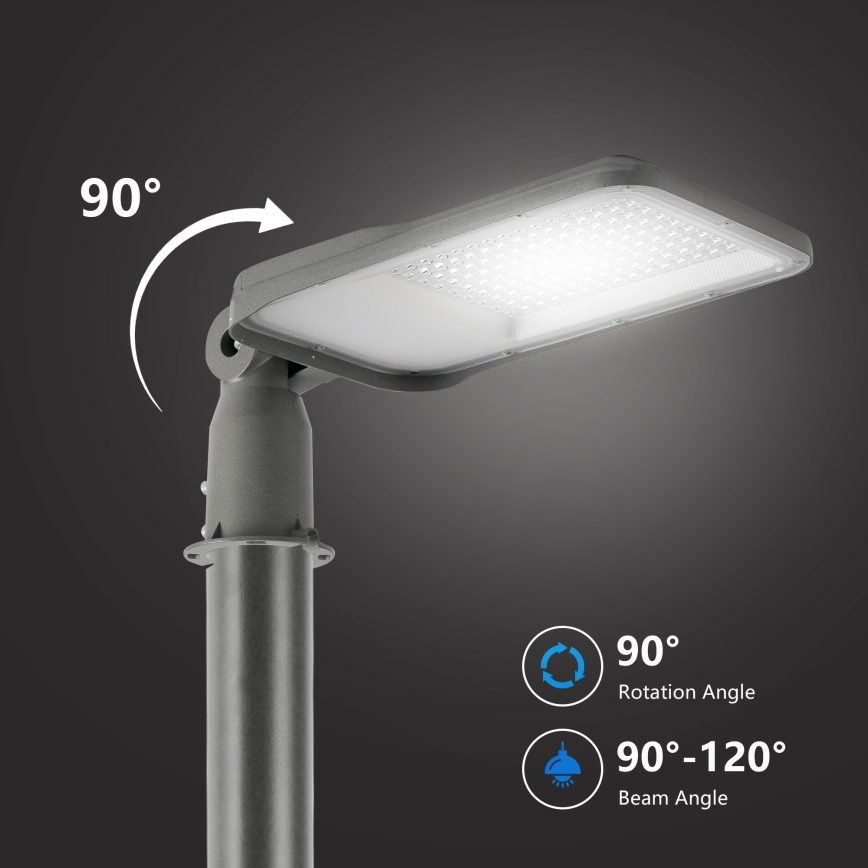 Brilagi - Lampă stradală LED de exterior, cu stâlp și articulație, 3 m, URBANLIGHT LED/100W/230V, gri, IP65