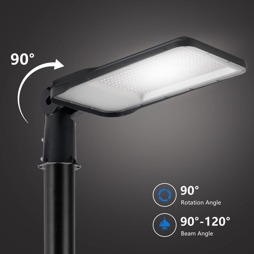 Brilagi - Lampă stradală LED de exterior URBANLIGHT, cu stâlp de 5 m și articulație, LED/200W/230V, negru, IP65
