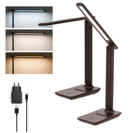Brilagi - Lampă de birou LED cu intensitate reglabilă MODO LED/7W/230V 3000/4000/6500K maro