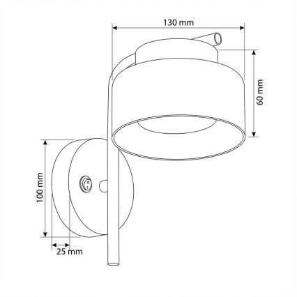 Brilagi - LED Lampă de perete AURA LUX 1xGX53/30W/230V negru/fumuriu