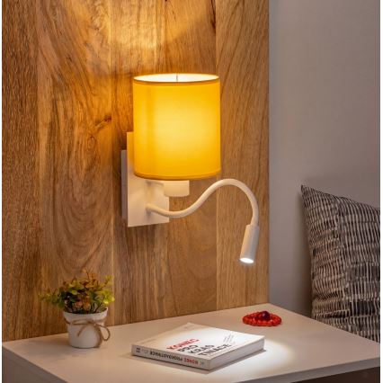 Brilagi - Aplica LED de perete flexibilă NUBILA 1xE27/25W/230V + LED/3W alb/galben