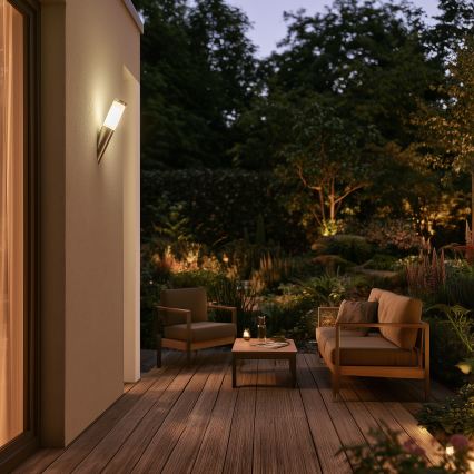 BRILAGI - Lampă LED de perete pentru exterior ELIA, reglabilă, 1xE27/6W/230V, 2700-6500K, IP44, crom mat