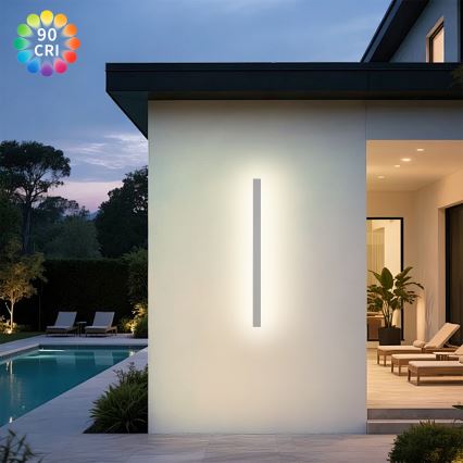 Brilagi - Aplică LED de exterior LINEAR, 22W, 230V, 3000K, IP65, 100 cm, albă, CRI 90