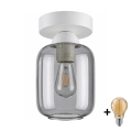 BRILAGI - LED lampă de tavan RETRO GLASS 1xE27/60W/230V Ø 14 cm alb/gri fumuriu