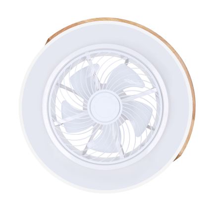 Brilagi - Plafonieră LED dimabilă cu ventilator LED/30W/230V 3000-6500K Ø 50 cm alb/stejar + telecomandă