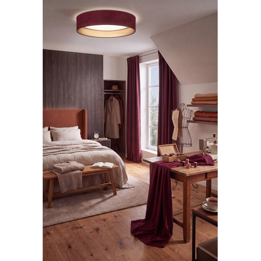 Brilagi - Lampă de tavan LED reglabilă VELVET SMARTIX LED/36W/230V 3000-6000K Ø 55 cm vișiniu/auriu Wi-Fi Tuya Beacon + telecomandă