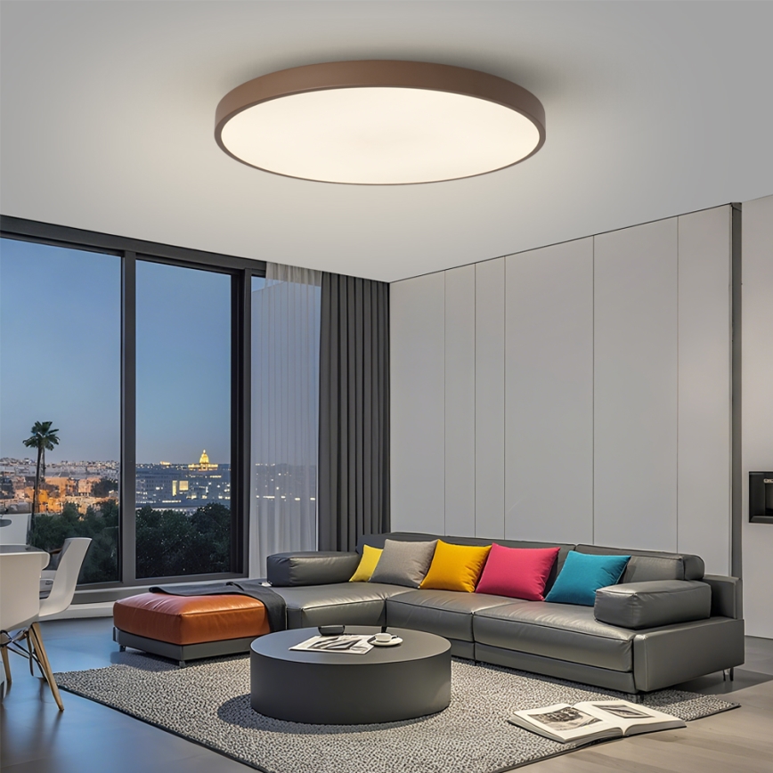 Brilagi - Lampă LED reglabilă POOL SMART, 128 W, 230 V, Ø 100 cm, 3000–6000 K, Wi‑Fi Tuya + telecomandă, maro
