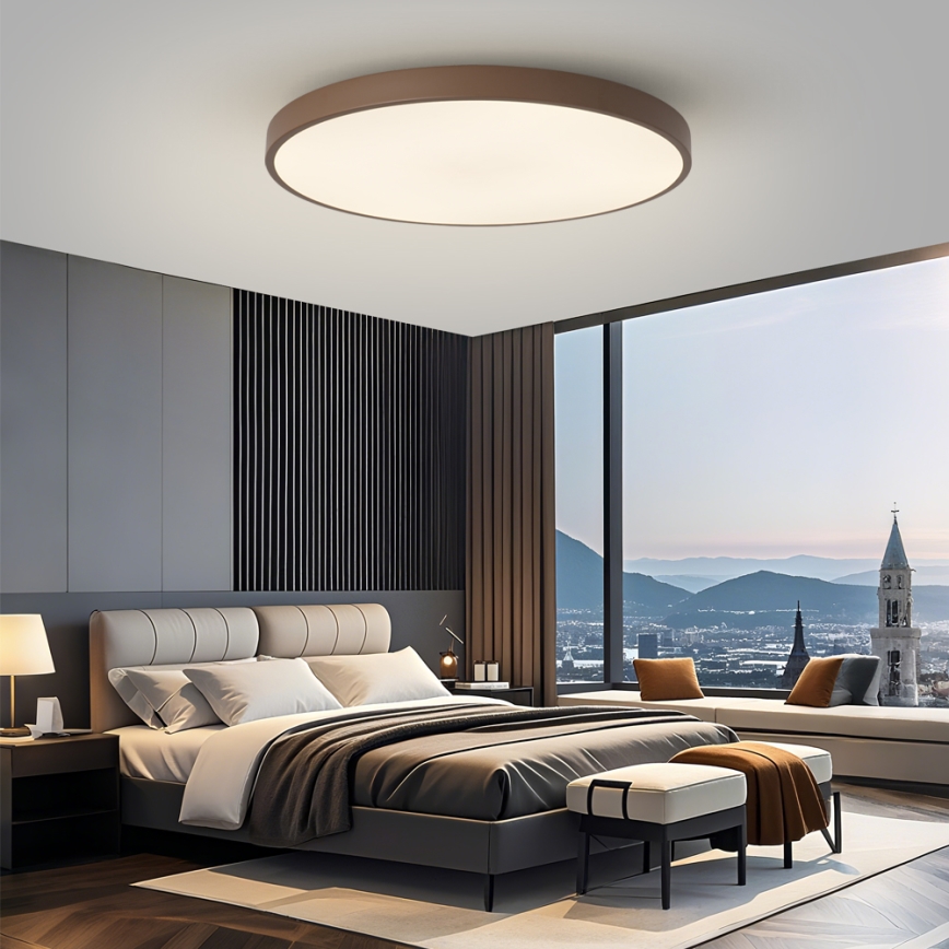Brilagi - Lampă LED reglabilă POOL SMART, 128 W, 230 V, Ø 100 cm, 3000–6000 K, Wi‑Fi Tuya + telecomandă, maro