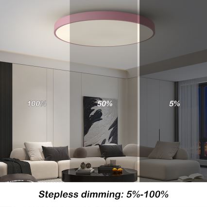 Brilagi - Corp de iluminat LED dimabil pentru piscină POOL SMART, 100 W, 230 V, diametru 80 cm, 3000–6000K, Wi‑Fi Tuya + telecomandă, roz