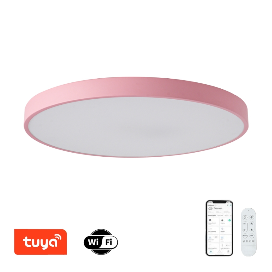 Brilagi - Corp de iluminat LED dimabil pentru piscină POOL SMART, 100 W, 230 V, diametru 80 cm, 3000–6000K, Wi‑Fi Tuya + telecomandă, roz