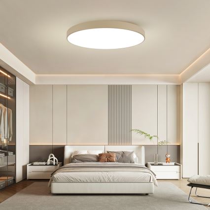 Brilagi - Plafonieră LED dimabilă POOL SMART, 128 W, 230 V, 3000-6000 K, 100 cm, bej, Wi-Fi Tuya + telecomandă
