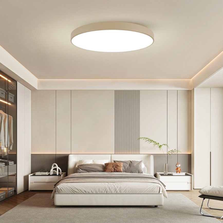 Brilagi - Plafonieră LED dimabilă POOL SMART, 128 W, 230 V, 3000-6000 K, 100 cm, bej, Wi-Fi Tuya + telecomandă