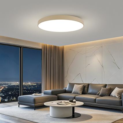 Brilagi - Plafonieră LED dimabilă POOL SMART, 128 W, 230 V, 3000-6000 K, 100 cm, bej, Wi-Fi Tuya + telecomandă