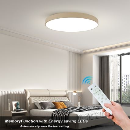 Brilagi - Plafonieră LED dimabilă POOL SMART, 128 W, 230 V, 3000-6000 K, 100 cm, bej, Wi-Fi Tuya + telecomandă