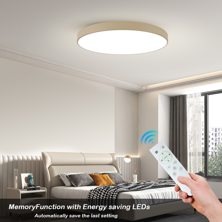 Brilagi - Plafonieră LED dimabilă POOL SMART, 128 W, 230 V, 3000-6000 K, 100 cm, bej, Wi-Fi Tuya + telecomandă