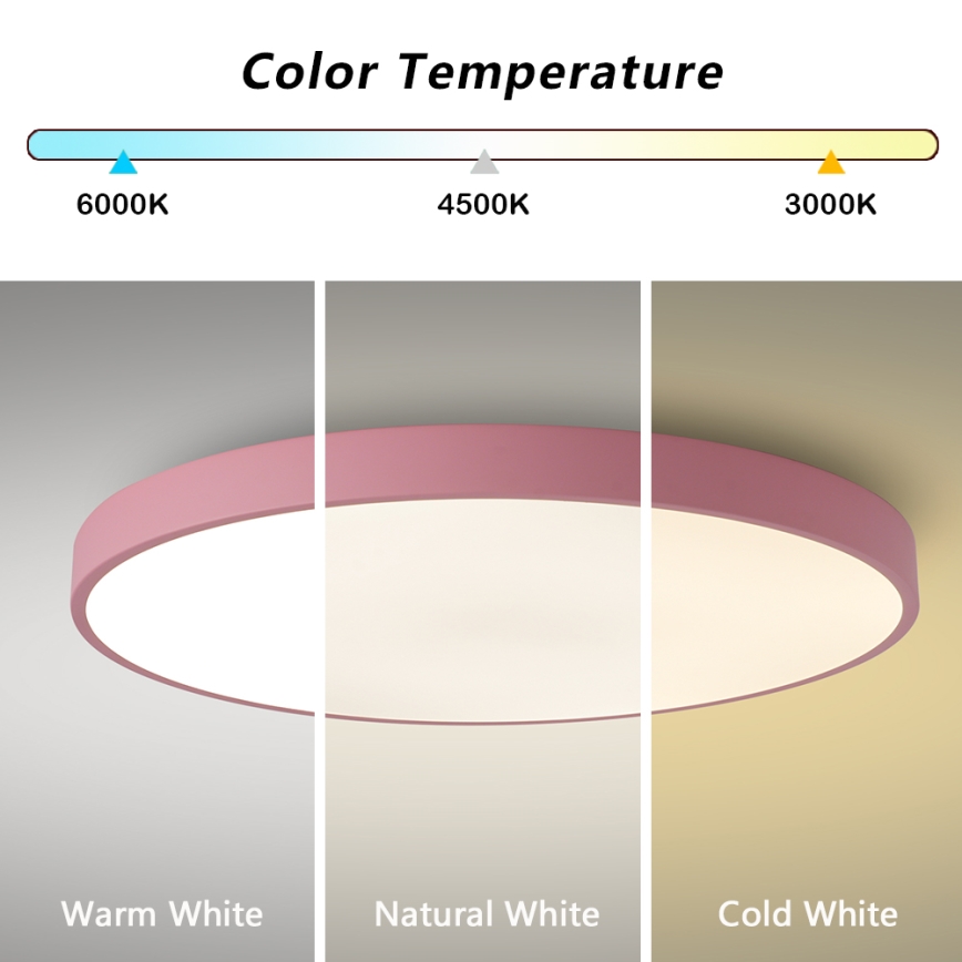 Brilagi - Corp de iluminat LED dimabil POOL SMART, 128W, 230V, Ø 100 cm, Wi‑Fi Tuya + telecomandă, roz