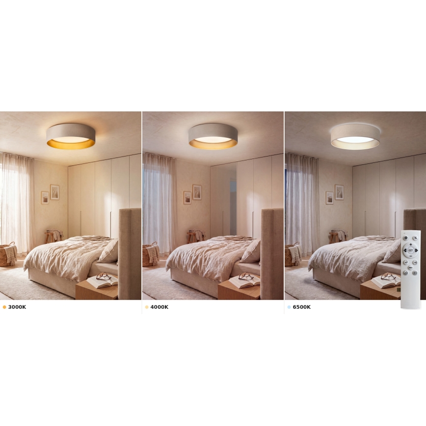 Brilagi - Plafonier LED dimabil VELVET SMART VARI LED/24W/230V 3000-6500K Ø 45 cm crem/auriu + telecomandă