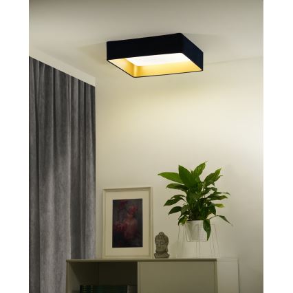 Brilagi - Plafonieră LED dimabilă VELVET SQUARE SMART LED/36W/230V 60x60 cm 2700-6500K Wi-Fi Tuya + telecomandă, albastru închis