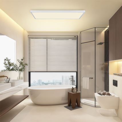 Brilagi - Plafonieră LED reglabilă pentru baie FRAME SMART LED/96W/230V 120x60 cm 3000-6000K IP44 albă + telecomandă