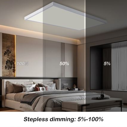 Brilagi - Plafonieră LED reglabilă pentru baie FRAME SMART LED/96W/230V 120x60 cm 3000-6000K IP44 albă + telecomandă
