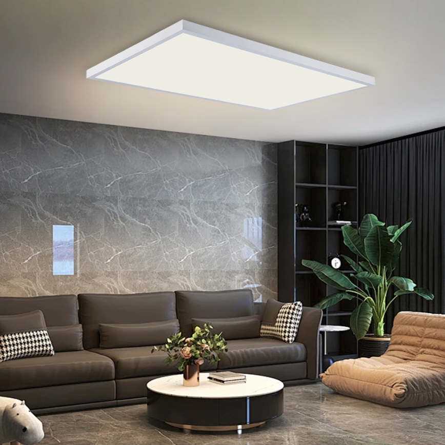Brilagi - Plafonieră LED reglabilă pentru baie FRAME SMART LED/96W/230V 120x60 cm 3000-6000K IP44 albă + telecomandă