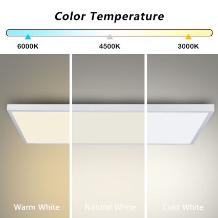 Brilagi - Plafonieră LED reglabilă pentru baie FRAME SMART LED/96W/230V 120x60 cm 3000-6000K IP44 albă + telecomandă