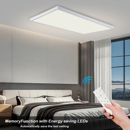 Brilagi - Plafonieră LED reglabilă pentru baie FRAME SMART LED/96W/230V 120x60 cm 3000-6000K IP44 albă + telecomandă