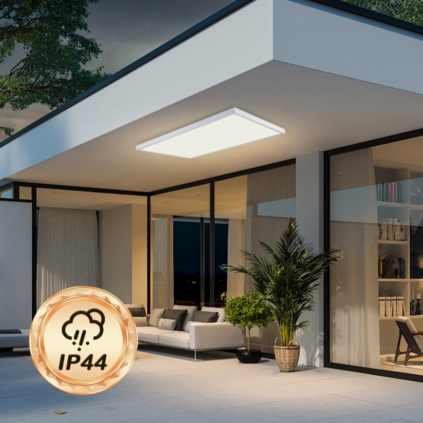 Brilagi - Plafonieră LED reglabilă pentru baie FRAME SMART LED/96W/230V 120x60 cm 3000-6000K IP44 albă + telecomandă