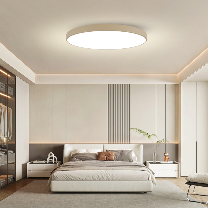 Brilagi - Plafonieră LED dimmabilă POOL SMART, 180 W, 230 V, 3000–6000 K, 120 cm, bej, Wi-Fi Tuya + telecomandă