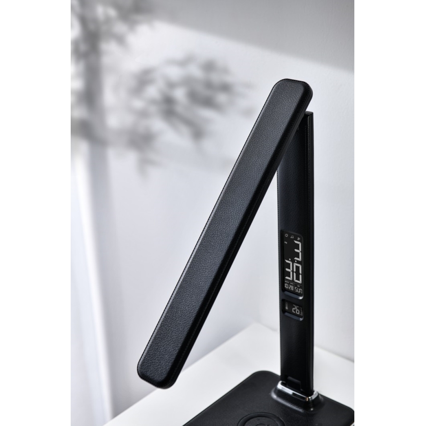 Brilagi - Lampă de masă LED reglabilă cu încărcare wireless QI și USB REGINA LED/8,5W/230V negru