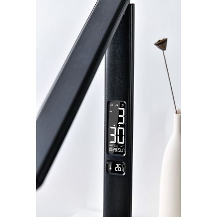 Brilagi - Lampă de masă LED reglabilă cu încărcare wireless QI și USB REGINA LED/8,5W/230V negru