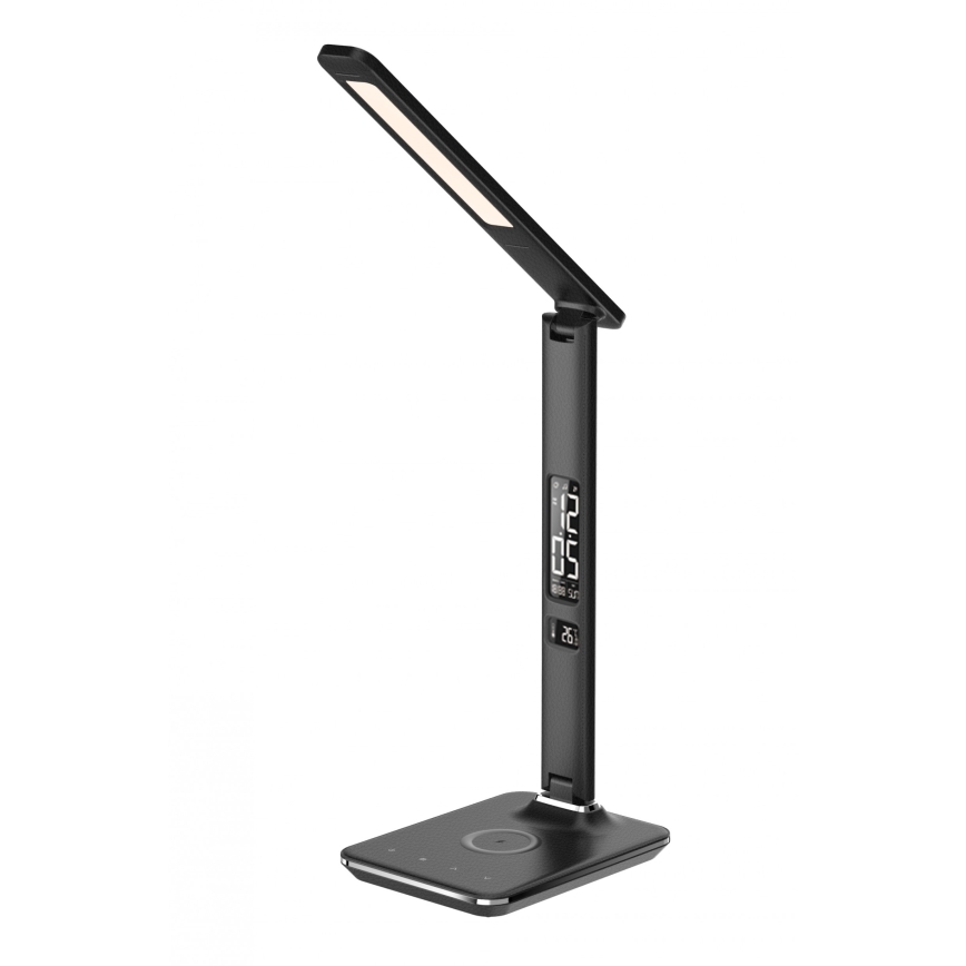 Brilagi - Lampă de masă LED reglabilă cu încărcare wireless QI și USB REGINA LED/8,5W/230V negru