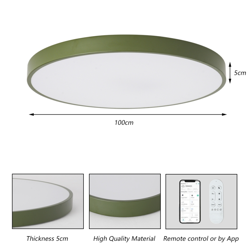 Brilagi - Corp de iluminat LED reglabil POOL SMART/128W/230V Ø 100 cm 3000-6000K Wi-Fi Tuya + telecomandă verde