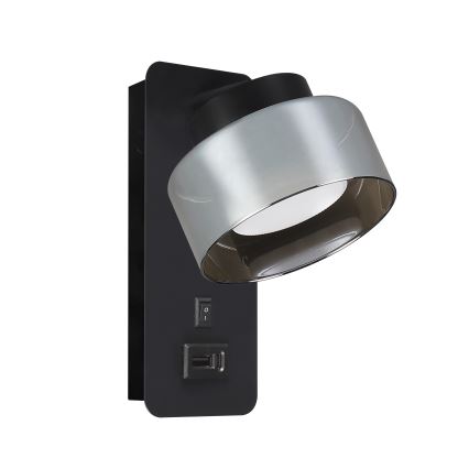 Brilagi - Lampă de perete LED RGB+CCT reglabilă cu port USB AURA LUX 1xGX53/14W/230V 2700-6500K Wi-Fi Tuya negru/fumuriu