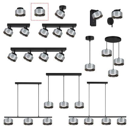 Brilagi - Corp de iluminat încastrat LED RGB+CCT dimabil AURA LUX 1xGX53/14W/230V 2700-6500K Wi-Fi Tuya negru/fumuriu