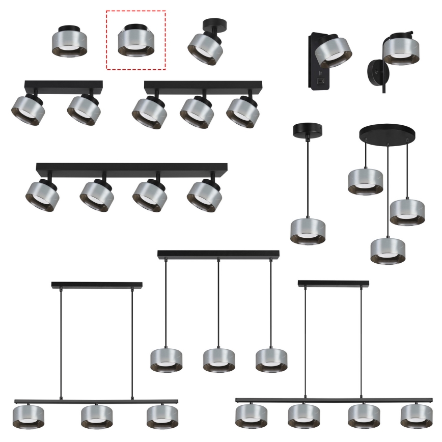 Brilagi - Corp de iluminat încastrat LED RGB+CCT dimabil AURA LUX 1xGX53/14W/230V 2700-6500K Wi-Fi Tuya negru/fumuriu