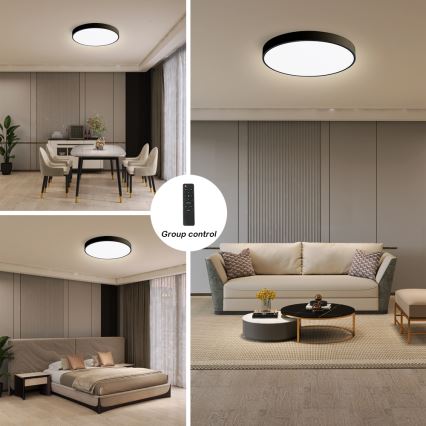 Brilagi - Plafonieră LED dimabilă POOL SMART, LED/48W/230V, 40 cm, 3000-6000K, Wi-Fi Tuya + telecomandă, neagră