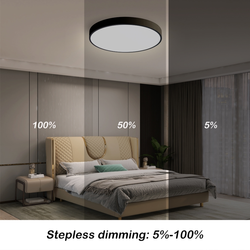 Brilagi - Plafonieră LED dimabilă POOL SMART, LED/48W/230V, 40 cm, 3000-6000K, Wi-Fi Tuya + telecomandă, neagră