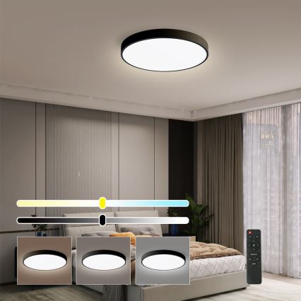 Brilagi - Plafonieră LED dimabilă POOL SMART, LED/48W/230V, 40 cm, 3000-6000K, Wi-Fi Tuya + telecomandă, neagră