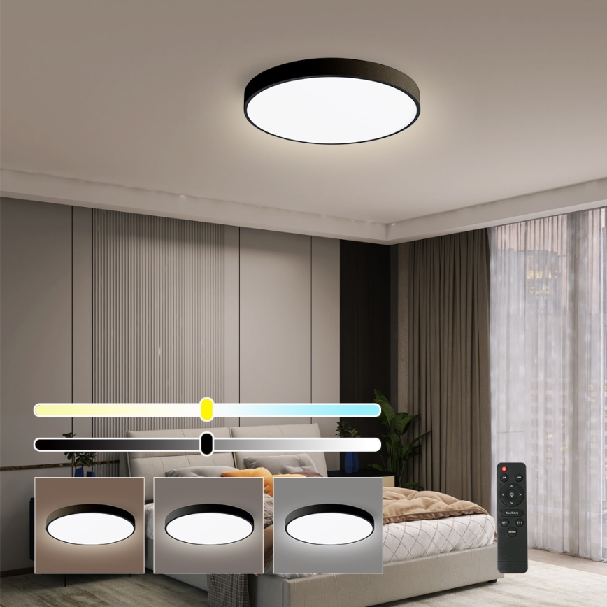 Brilagi - Plafonieră LED dimabilă POOL SMART, LED/48W/230V, 40 cm, 3000-6000K, Wi-Fi Tuya + telecomandă, neagră