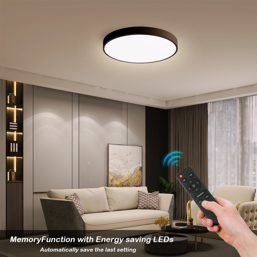 Brilagi - Plafonieră LED dimabilă POOL SMART, LED/48W/230V, 40 cm, 3000-6000K, Wi-Fi Tuya + telecomandă, neagră