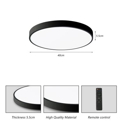 Brilagi - Plafonieră LED dimabilă POOL SMART, LED/48W/230V, 40 cm, 3000-6000K, Wi-Fi Tuya + telecomandă, neagră
