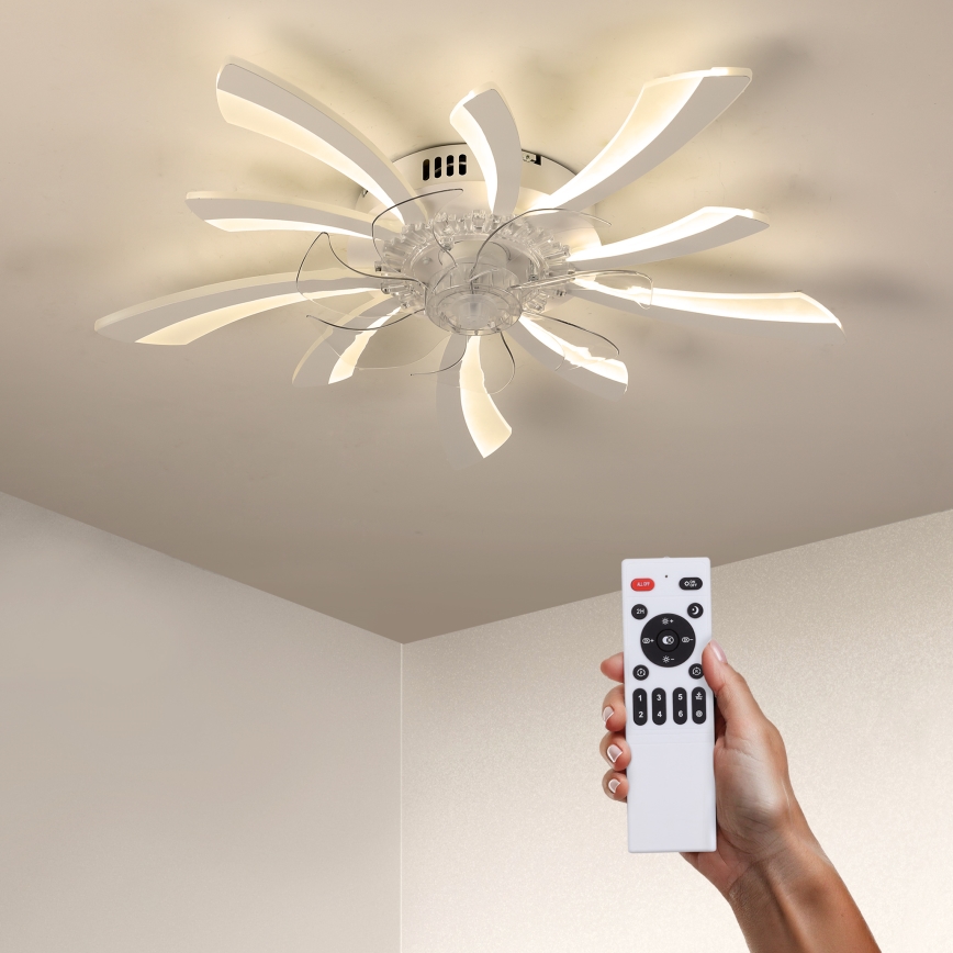 Brilagi - Plafonier LED cu ventilator, reglabil, LED/50W/230V 3000-6500K alb + telecomandă